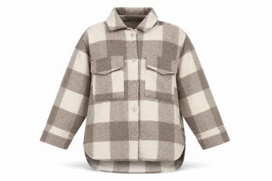 H&M Women's Grey Check Button Jacket Size M Casual