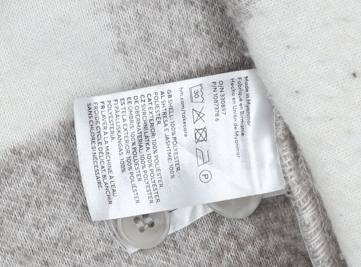 H&M Women's Grey Check Button Jacket Size M Casual