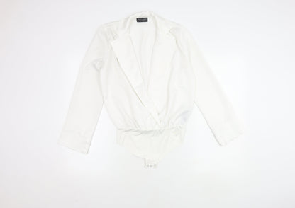 Zara Women's White Wrap Blouse Size 8
