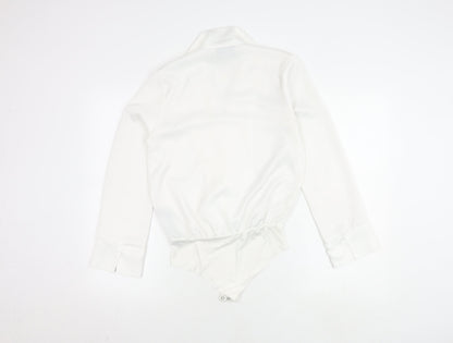 Zara Women's White Wrap Blouse Size 8