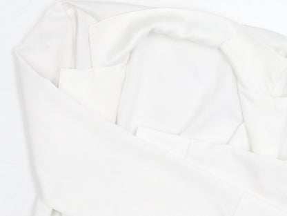 Zara Women's White Wrap Blouse Size 8