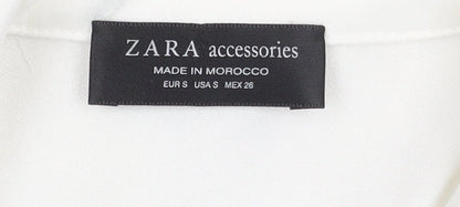 Zara Women's White Wrap Blouse Size 8
