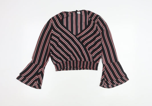 H&M Women's Multicoloured Wrap Blouse, Size 6
