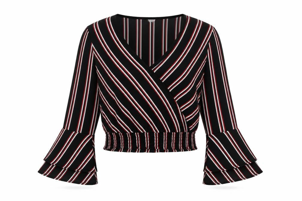 H&M Women's Multicoloured Wrap Blouse, Size 6