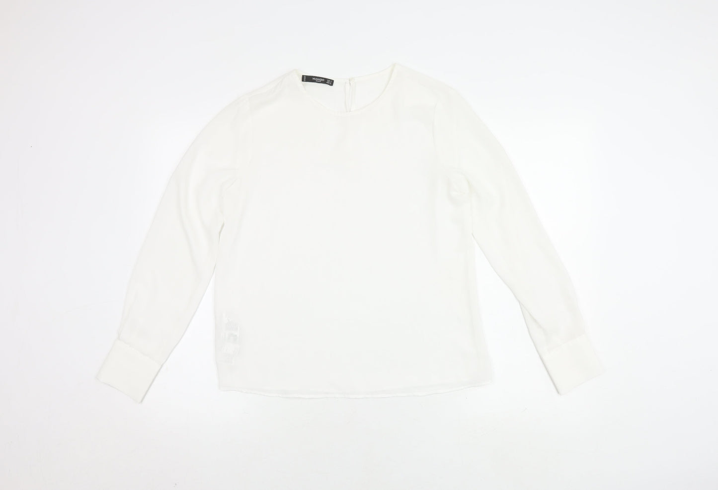 Mango Women's White Basic Long Sleeve Top S