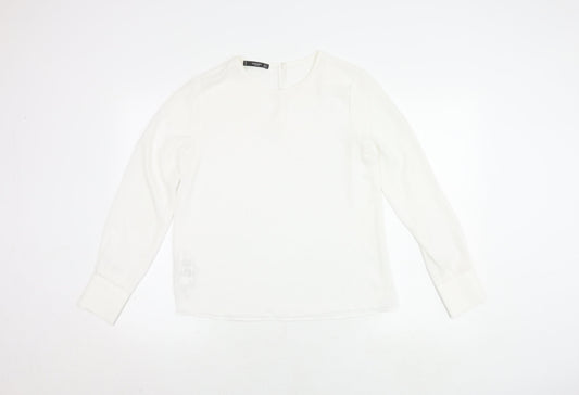 Mango Women's White Basic Long Sleeve Top S