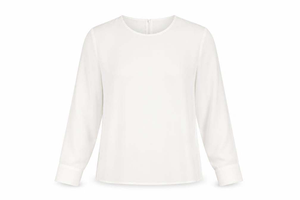 Mango Women's White Basic Long Sleeve Top S
