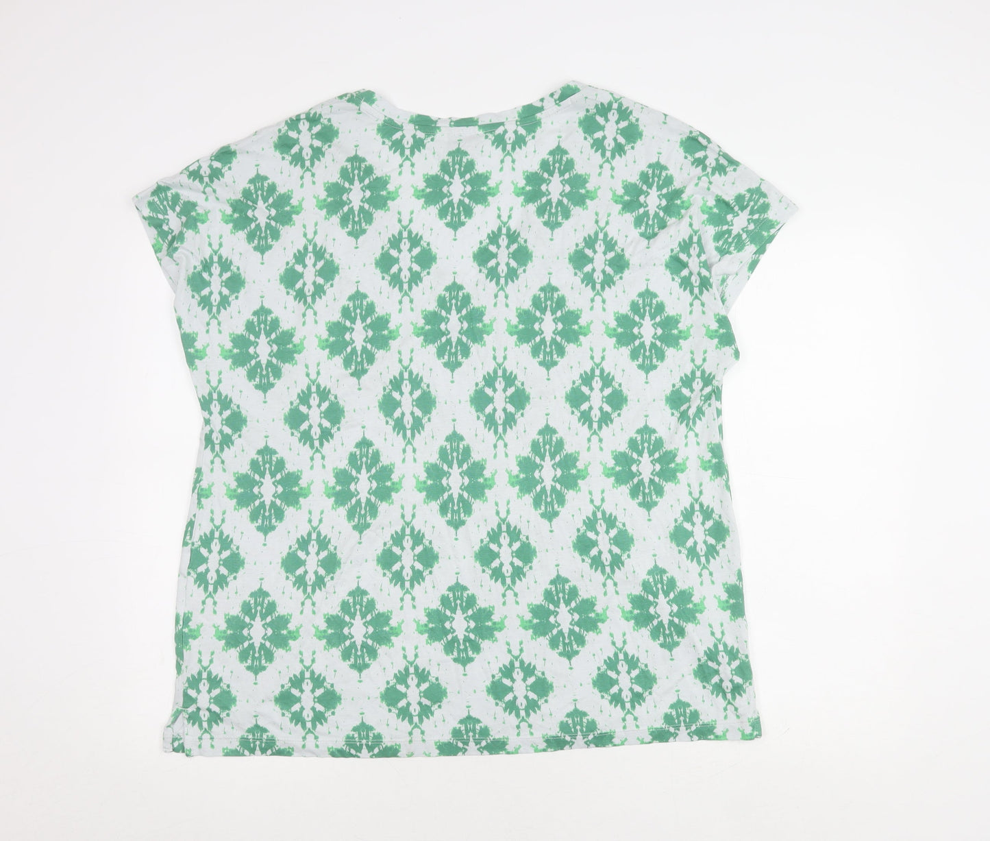 Marks and Spencer Women's Green T-Shirt, Size 16, V-Neck