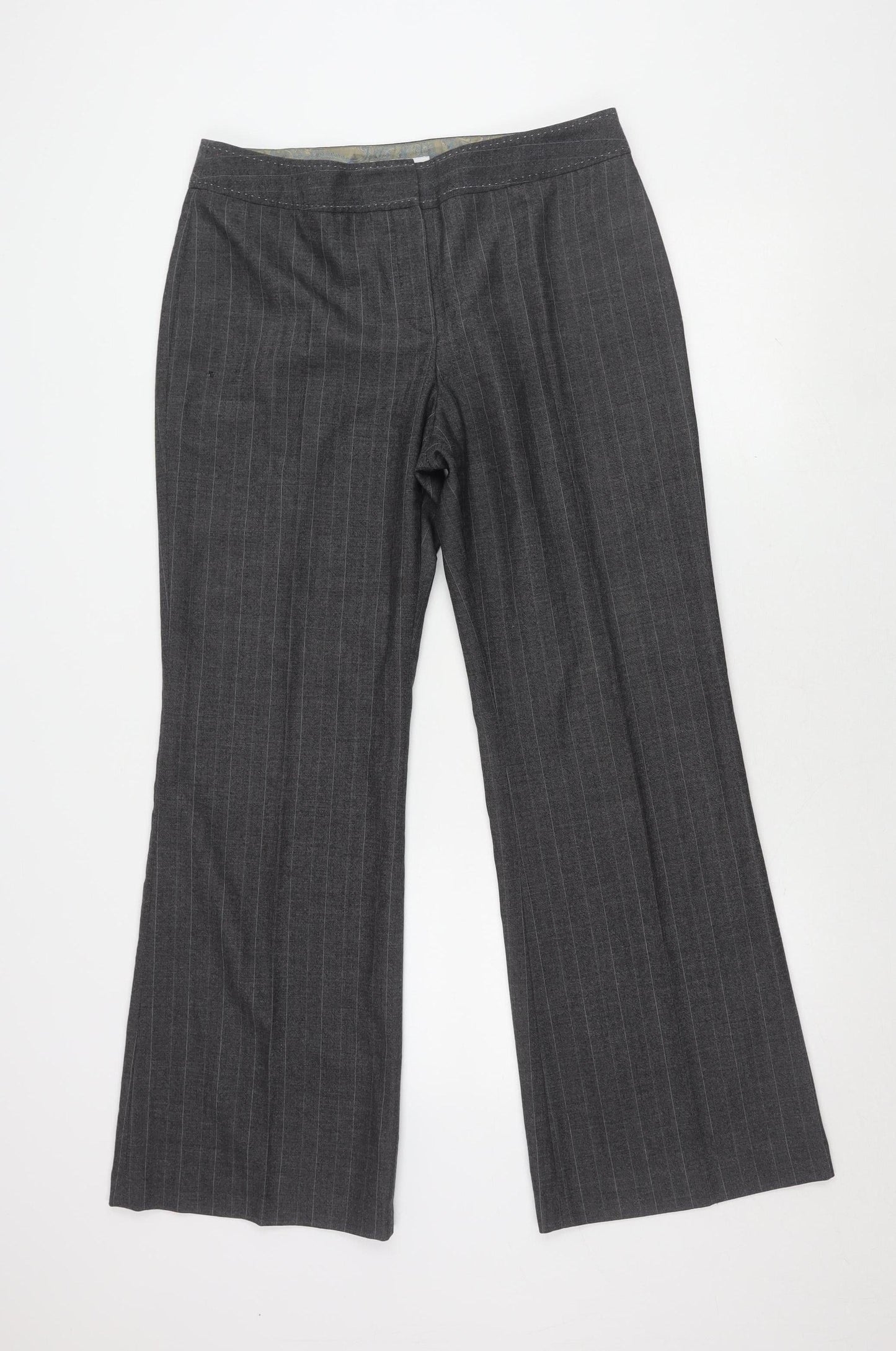 Next Women's Grey Striped Dress Pants Size 14