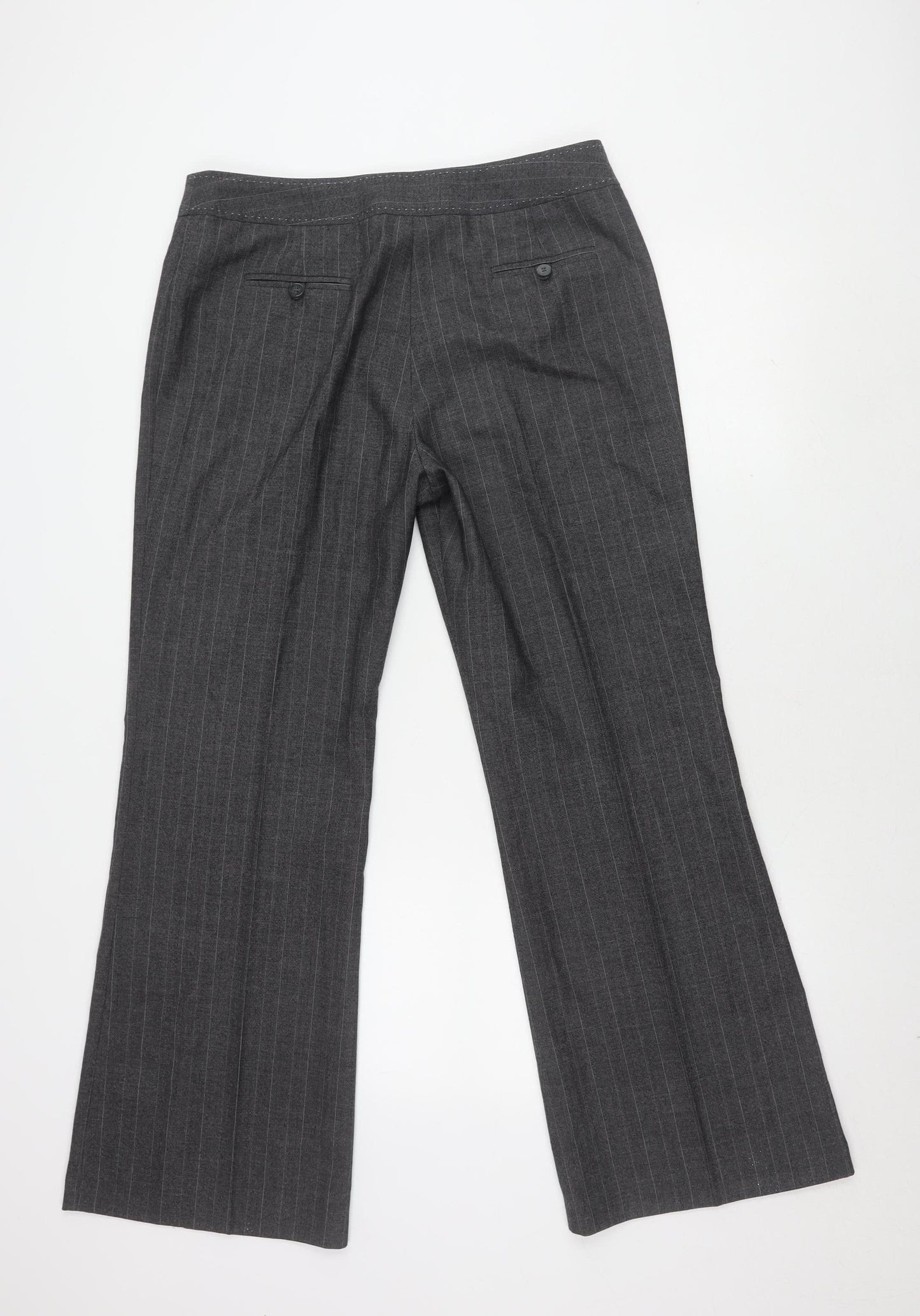Next Women's Grey Striped Dress Pants Size 14