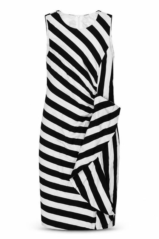 Forcast Women's Black Striped Sleeveless Dress