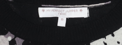 Next Women's Black Animal Print Jumper Size 10