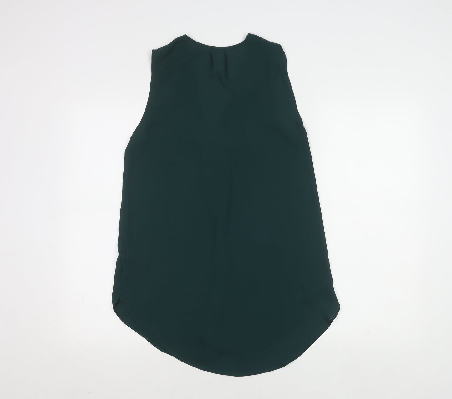 H&M Women's Green Sleeveless V-Neck Blouse Size 6