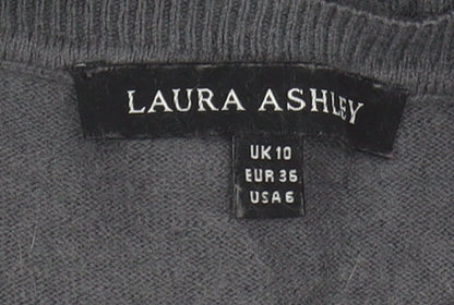 Brand and care label for Laura Ashley Grey jumper, size 10, Ruffle Accent