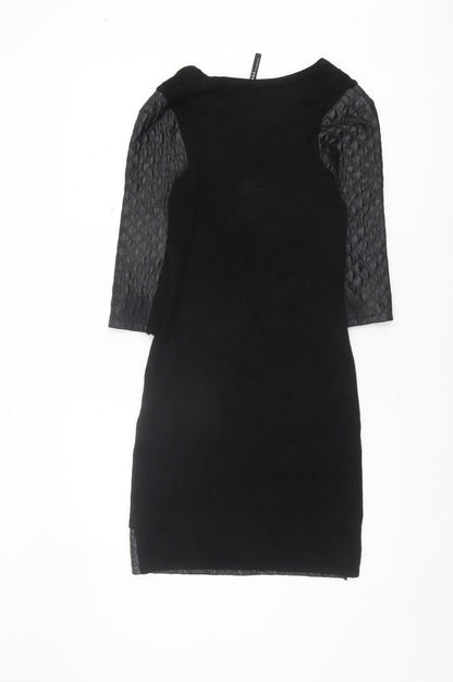 Back view of Guess Women's Black Dress S 3/4 Sleeve