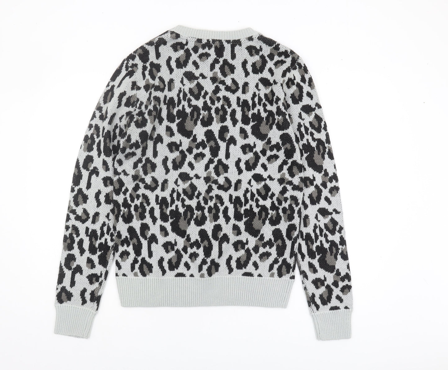 Brave Soul Women's Grey Animal Print Pullover Jumper M