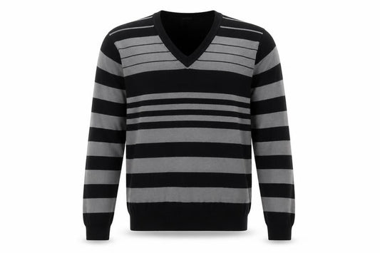 Brave Soul Men's Black Striped Pullover Jumper M