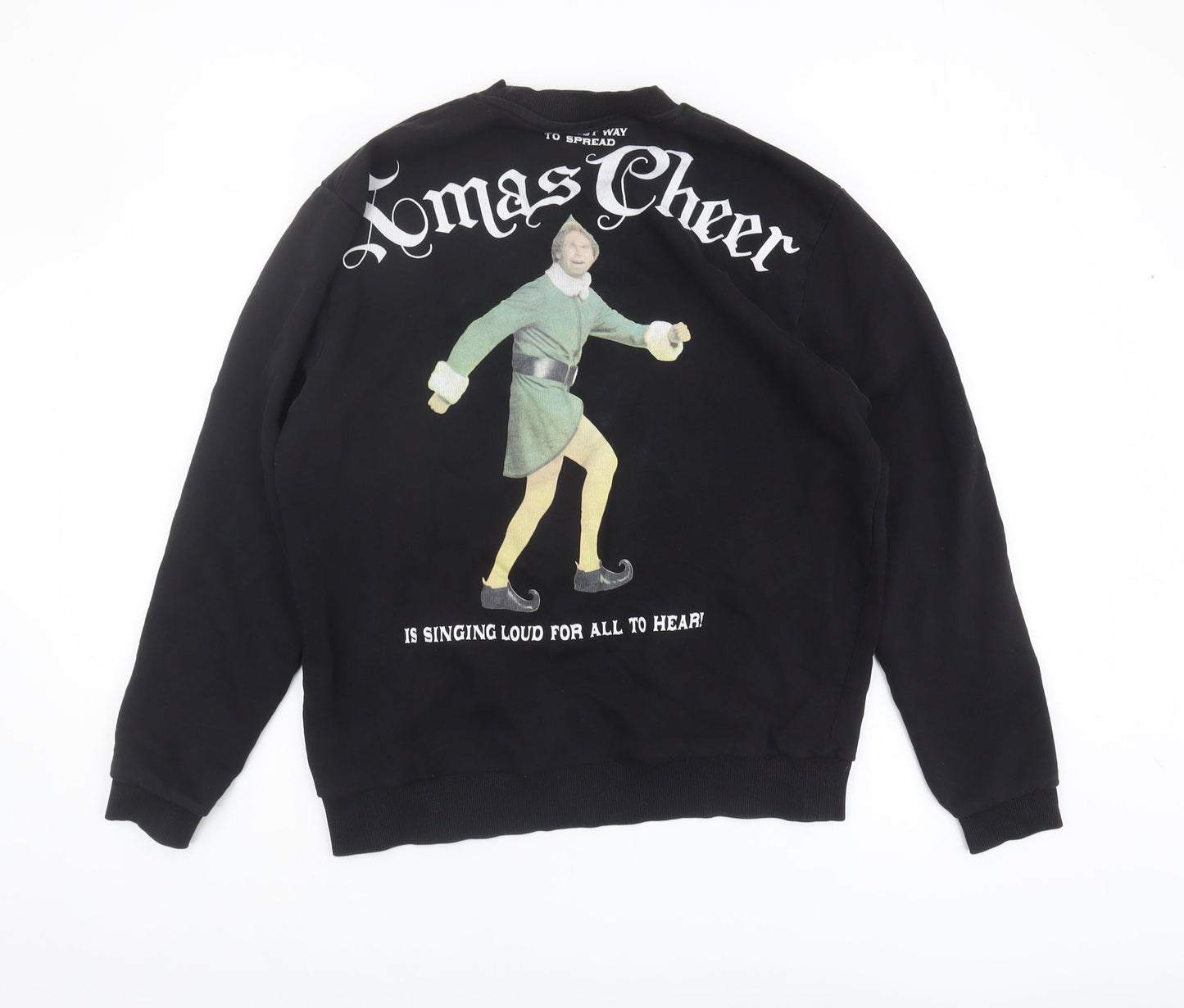 ASOS DESIGN Men's Black M Christmas Sweatshirt