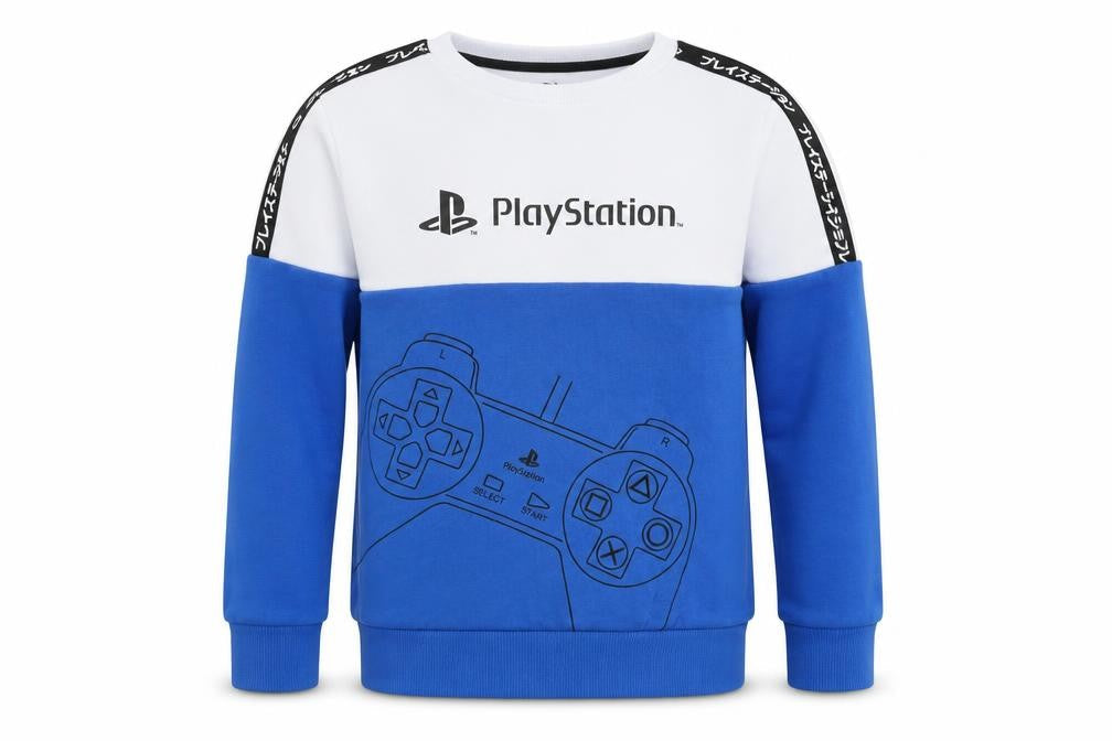 PlayStation Boys Blue White Pullover Sweatshirt Size 11 Years