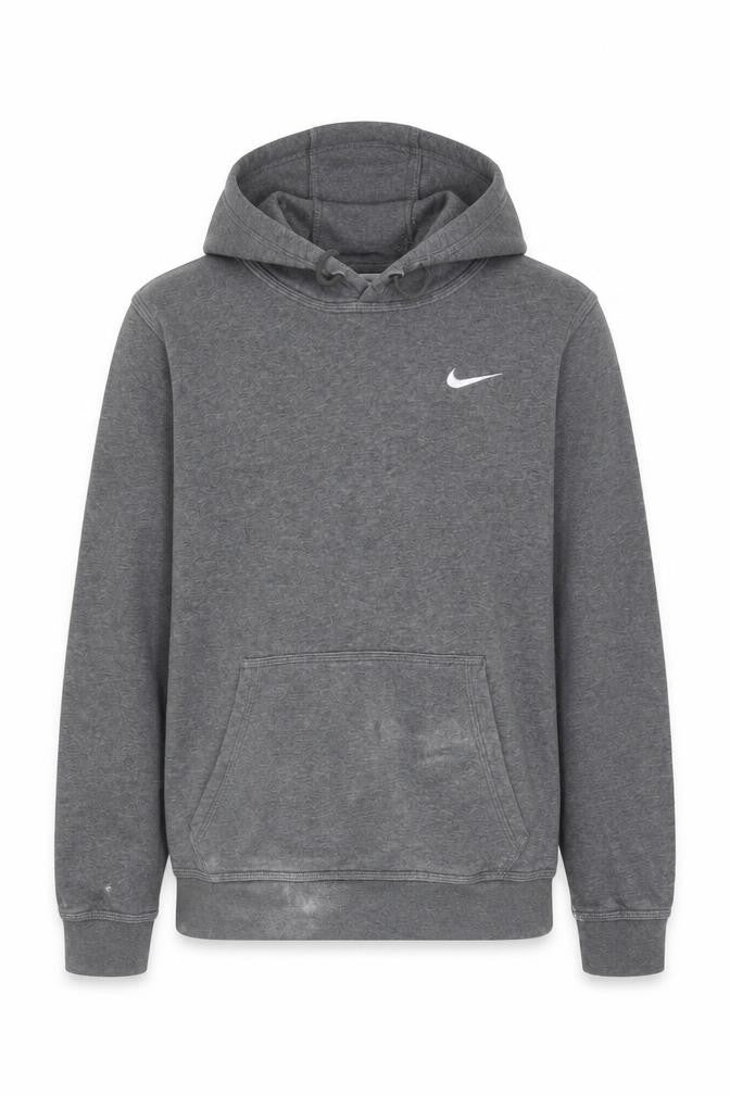Nike Men's Grey Pullover Hoodie S Logo Accent