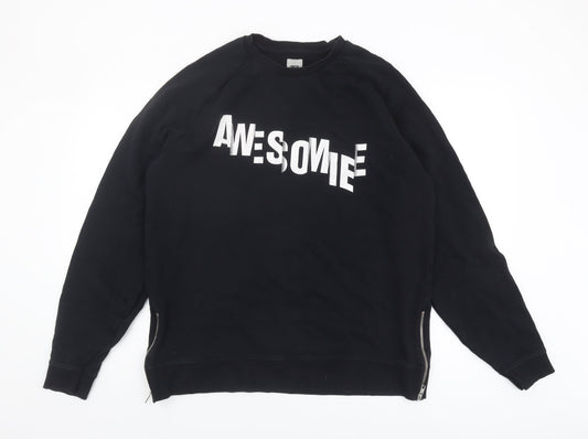 ASOS Men's Black XL Cotton Logo Sweatshirt