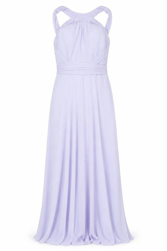 Veromia Women's Purple Halter Bridesmaid Dress