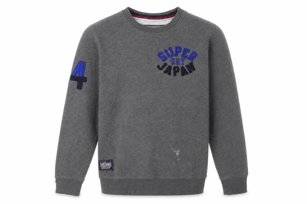 Superdry Men's Grey Pullover Sweatshirt, M, Logo Accents