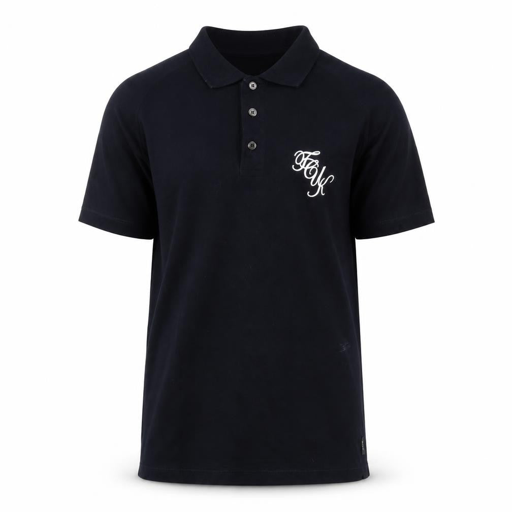FCUK Men's Black Collared T-Shirt M with Logo