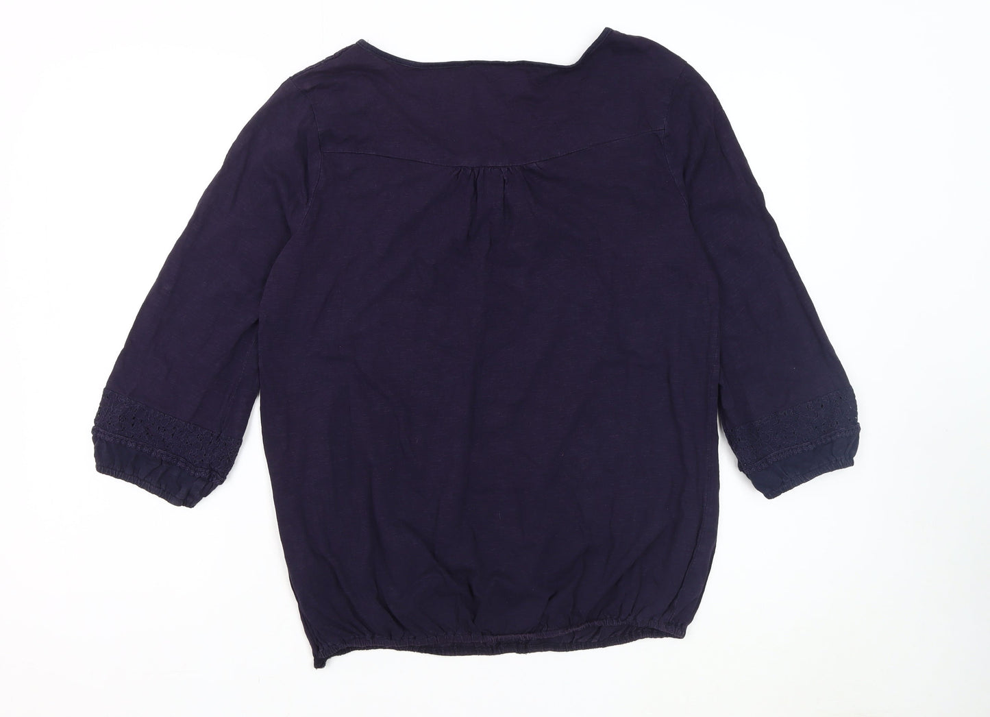 Rocha Women’s Blue Blouse, Size 14, Embroidered Detail