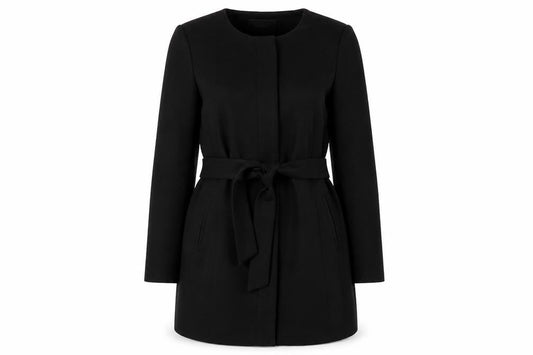Vero Moda Women's Black Coat Large Belted
