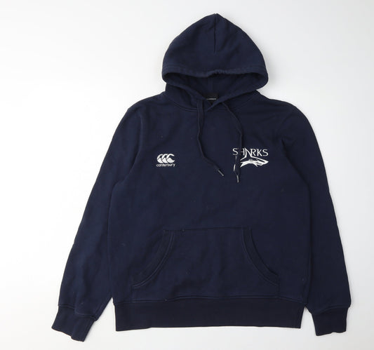 Canterbury Men's Blue Pullover Hoodie, Size M, Logo Accent