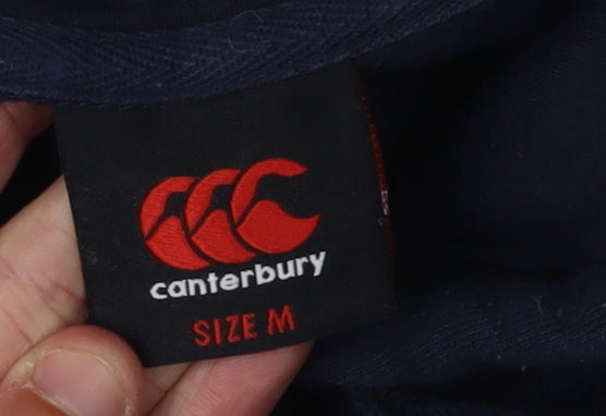 Canterbury Men's Blue Pullover Hoodie, Size M, Logo Accent