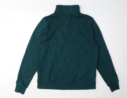 Fila Womens Green Medium 1/4 Zip Logo Henley Sweatshirt
