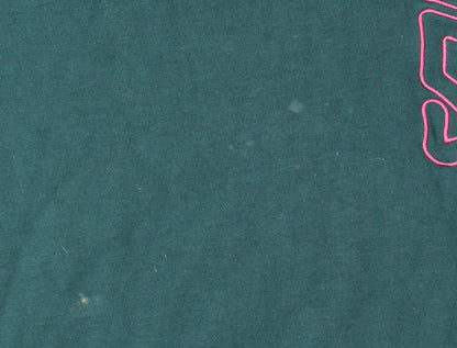 Fila Womens Green Medium 1/4 Zip Logo Henley Sweatshirt
