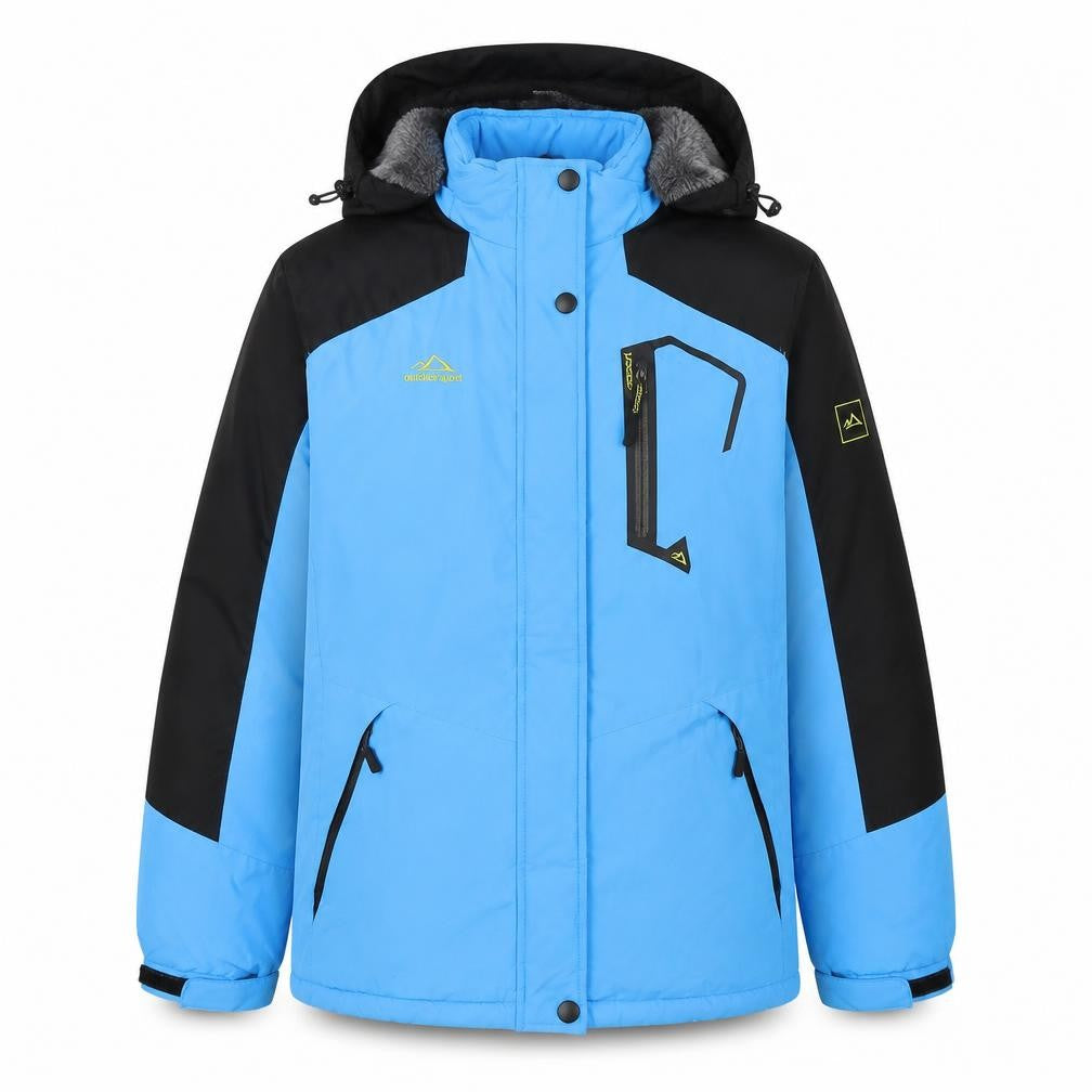 Outdoor Boys Blue & Black Puffer Jacket with Hood - Size L
