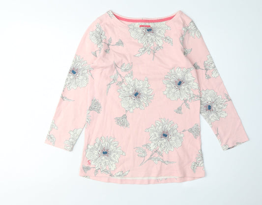 Joules Women's Pink Floral T-Shirt XS