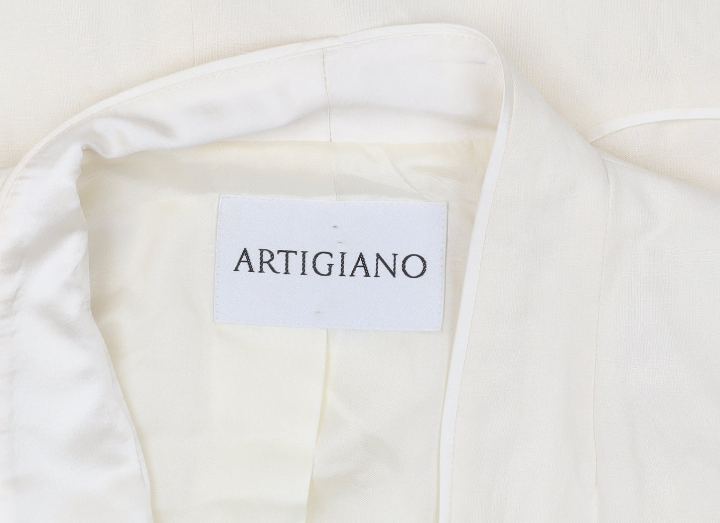 Artigiano Women's Ivory Blazer Shawl Collar Size 14