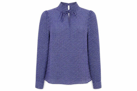 Dorothy Perkins Women's Blue Geometric Blouse, Size 14