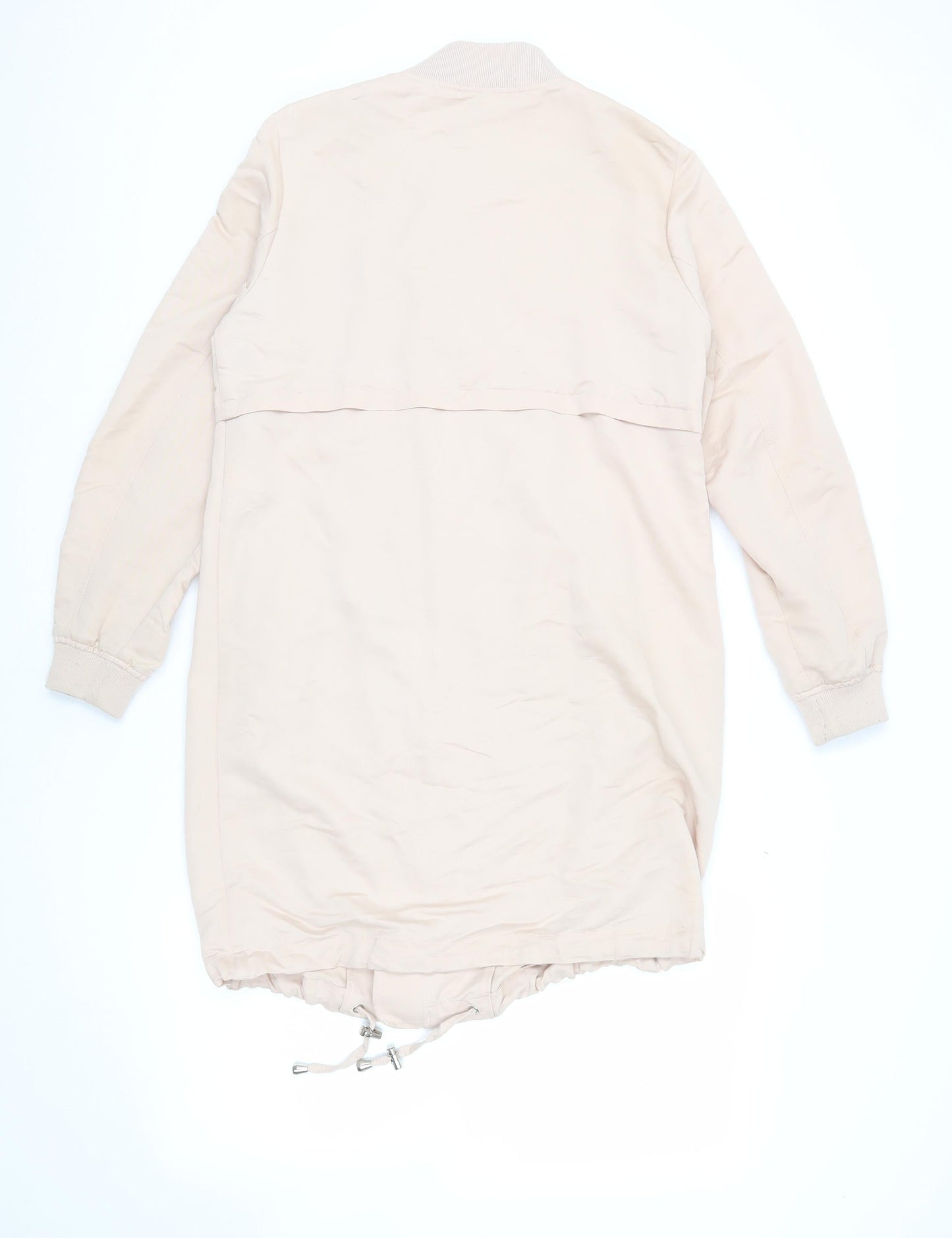 New Look Women's Beige Long Bomber Jacket Size 10
