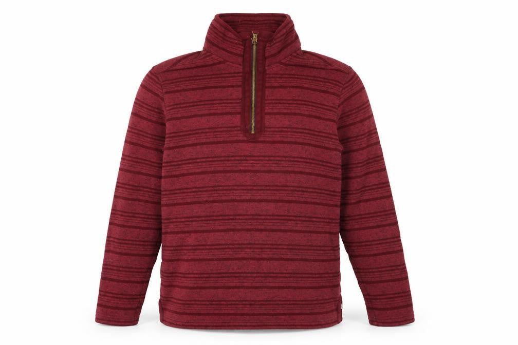 Mountain Warehouse Men's Red Striped 1/4 Zip Sweatshirt S