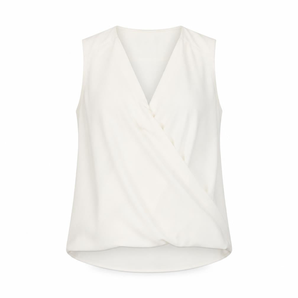 Mango Women's Ivory Wrap Blouse, Size S, Casual Wear