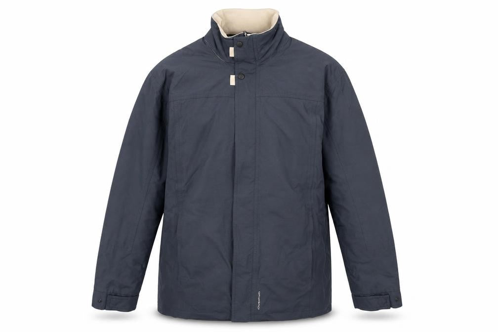 Quechua Men's Blue Regular Fit Mid-Length Jacket