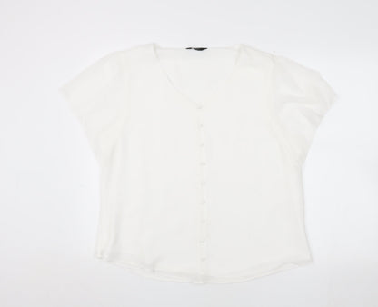 Emreco Women's White V-Neck Blouse Size 16