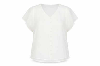 Emreco Women's White V-Neck Blouse Size 16