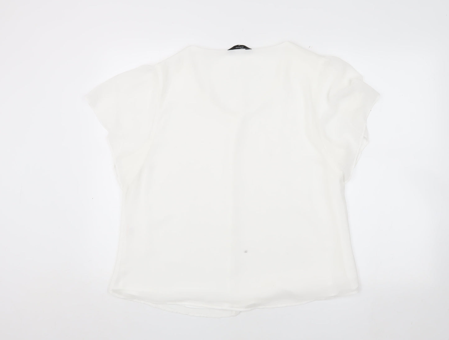 Emreco Women's White V-Neck Blouse Size 16
