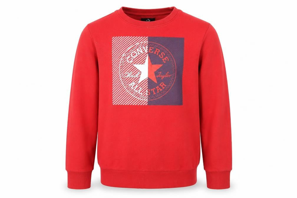 Converse Boys Red XL Pullover Sweatshirt with Logo