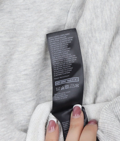 Brand and care label for Ivy Park Women's Grey Pullover Hoodie S