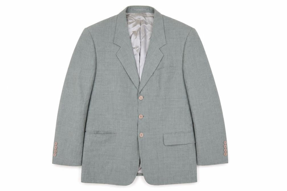 David Moss Men's Grey Blazer 40 Short Single-Breasted