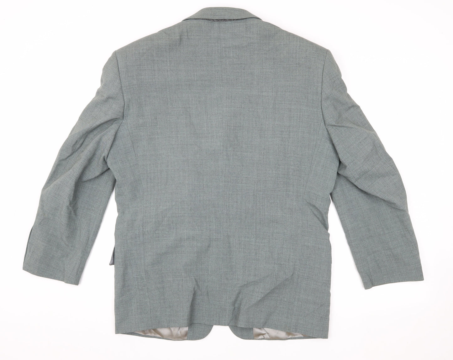 David Moss Men's Grey Blazer 40 Short Single-Breasted