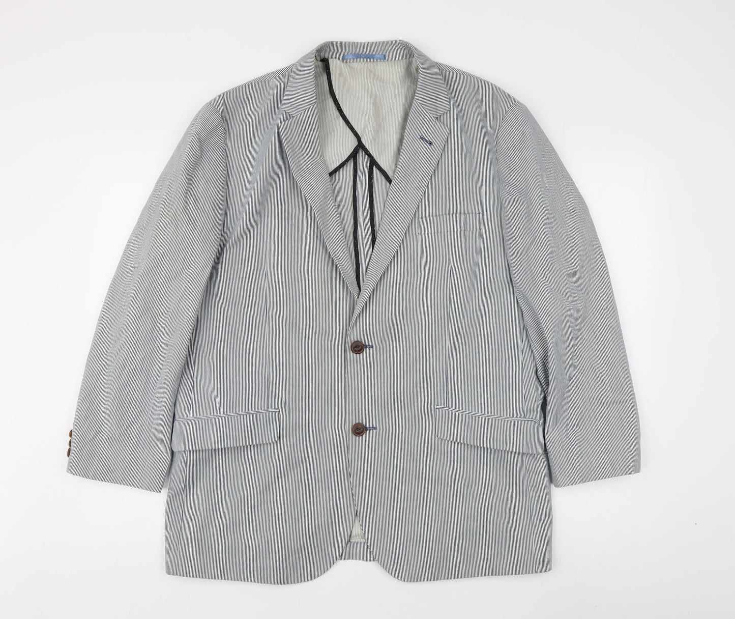 Linea Clothing Co. Men's Grey Striped XL Blazer Jacket